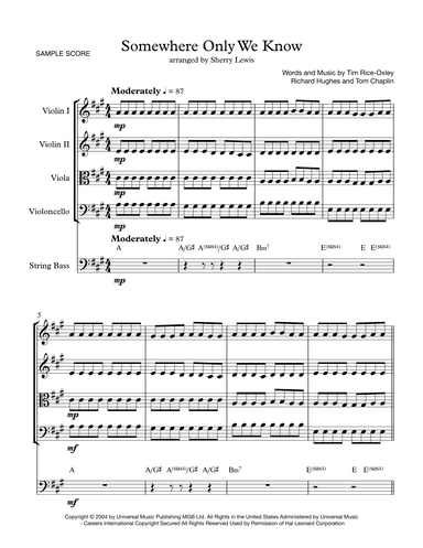 Somewhere Only We Know (arr. Sherry Lewis)