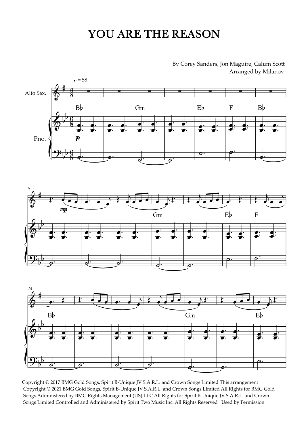 You Are The Reason (arr. Milanov)