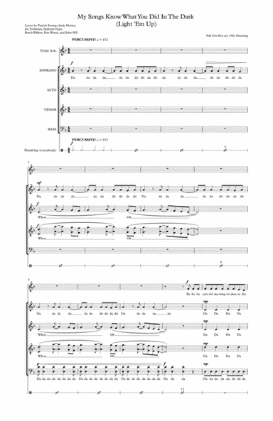 My Songs Know What You Did In The Dark (light Em Up) (arr. Olly Manning)