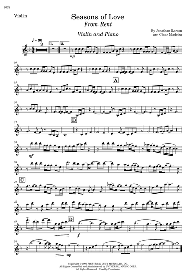 Seasons Of Love (arr. César Madeira)