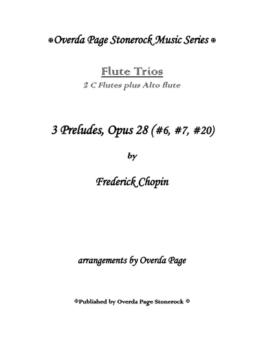 3 Preludes, Op. 28 (#6, #7, #20) (arr. Overda Page)