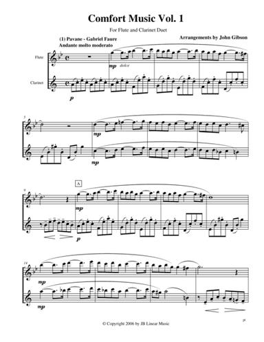 Comfort Music for Flute and Clarinet duet (arr. John Gibson)