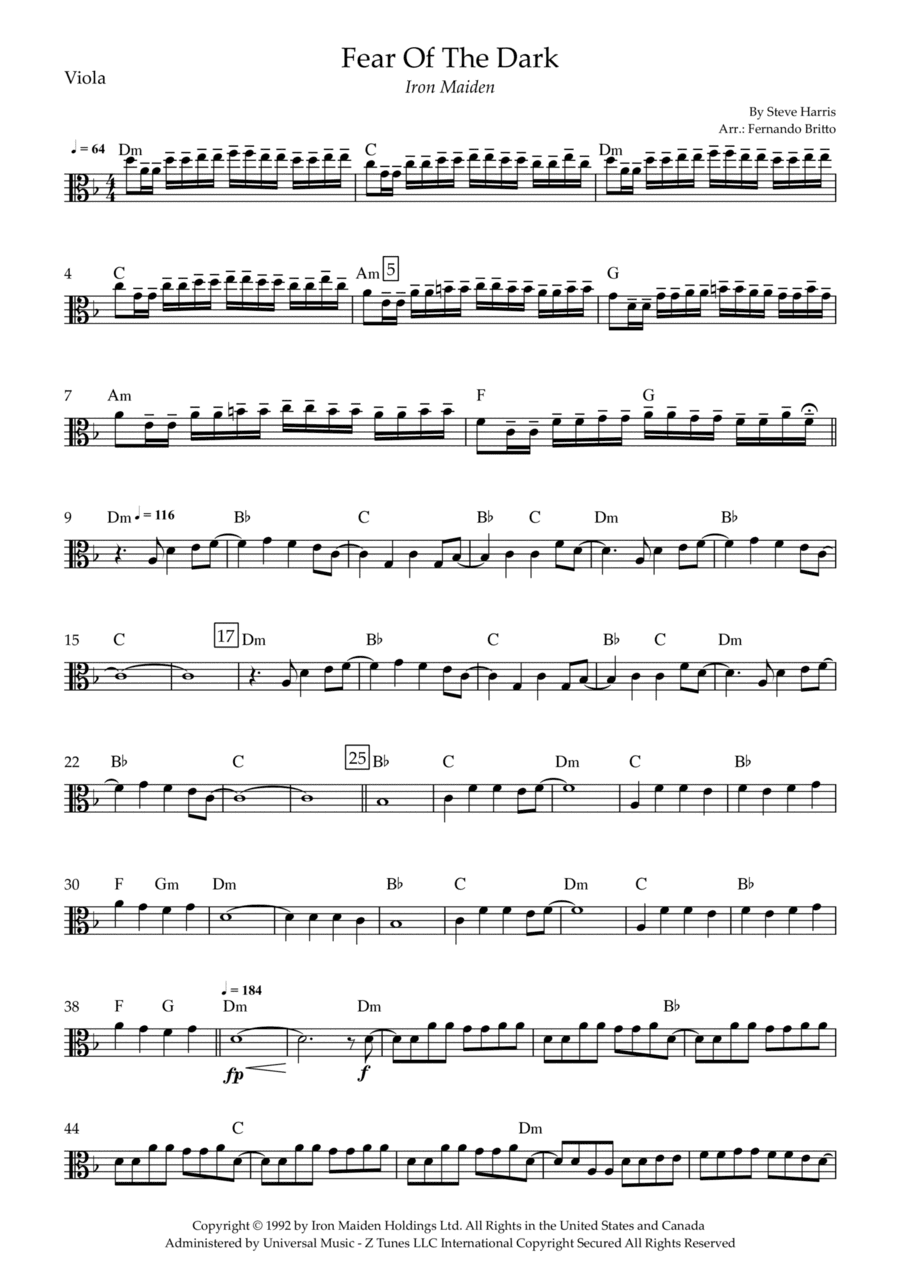 Fear Of The Dark (arr. Fernando Britto)