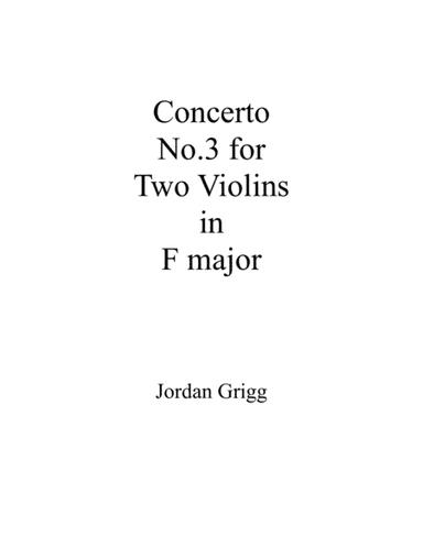 Concerto No.3 for Two Violins in F major