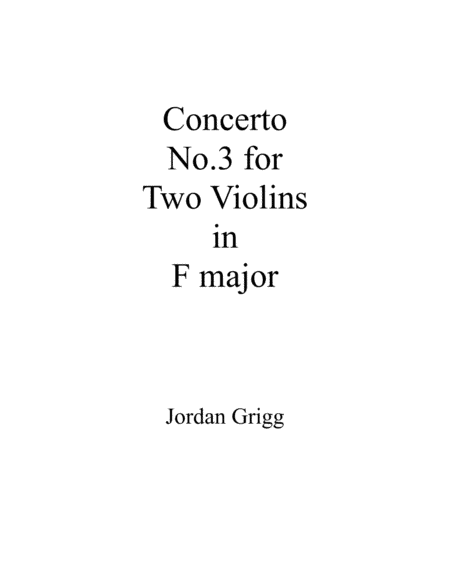 Concerto No.3 for Two Violins in F major