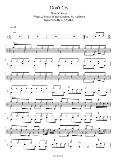 Don't Cry (arr. Izzy Stradlin', W. Axl Rose)