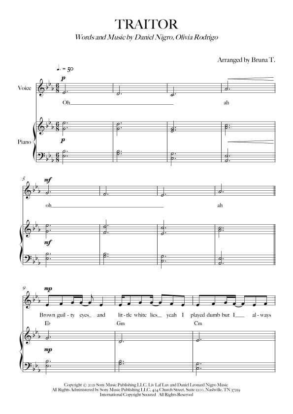Traitor (arr. Bruna T.)