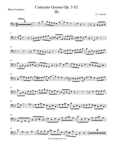 Concerto Grosso Op. 3 #2 Movement 3 (arr. Nick Lacanski)