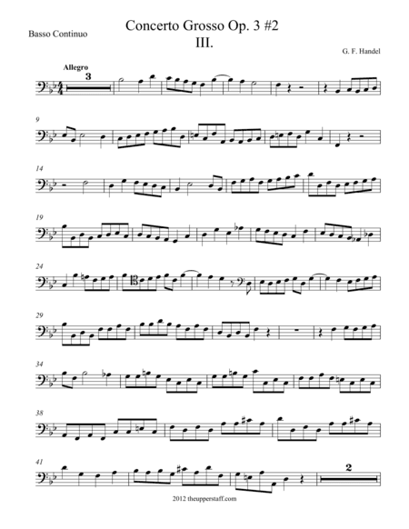 Concerto Grosso Op. 3 #2 Movement 3 (arr. Nick Lacanski)