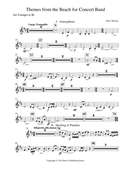 Themes from the Beach 3rd Trumpet in B flat