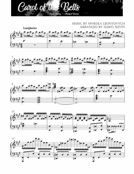 Ukrainian Carol of the Bells - Piano Solo (arr. Daryl Kevin)