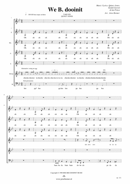 Wee B. Dooinit (arr. Jetse Bremer)
