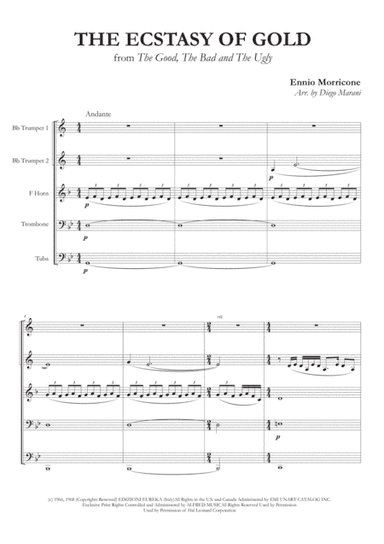The Ecstasy Of Gold from THE GOOD, THE BAD AND THE UGLY (arr. Diego Marani)