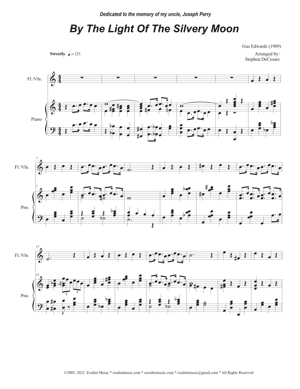 By The Light Of The Silvery Moon (Flute or Violin solo and Piano) (arr. Stephen DeCesare)