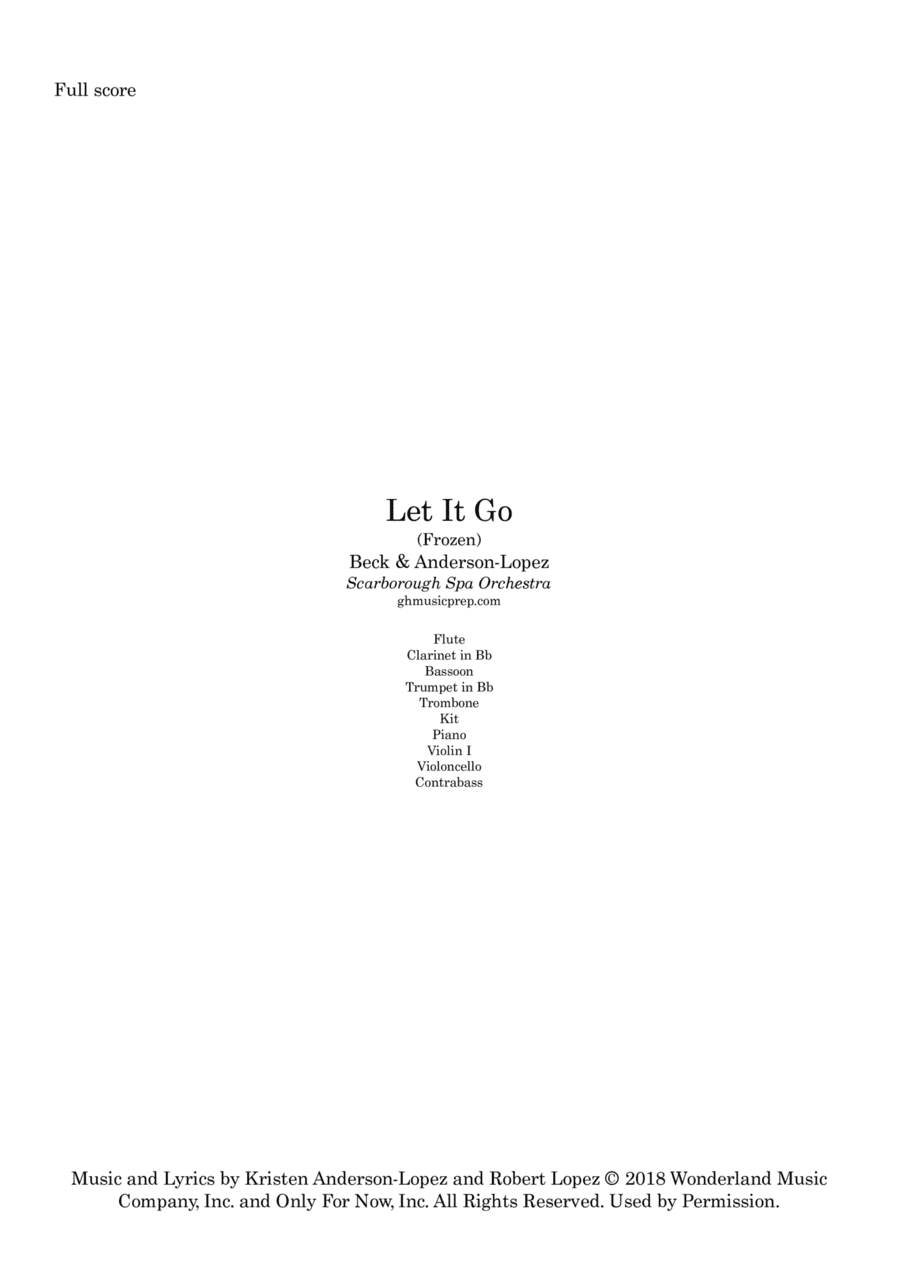 Let It Go (arr. Graham Hall (ghmusicprep.com))