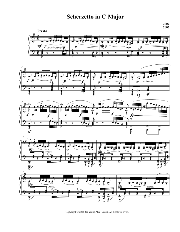 Scherzetto in C major, Op. 4 "The Runner"