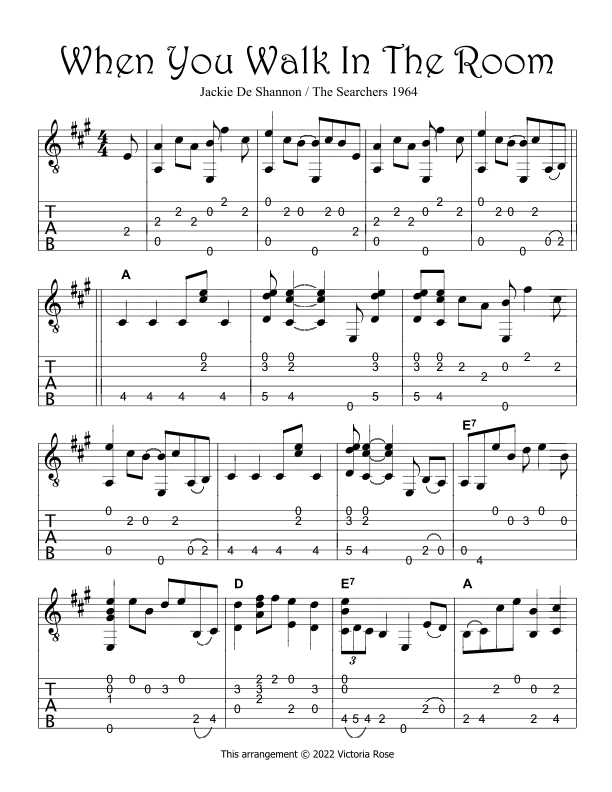 When You Walk In The Room (arr. Victoria Rose)