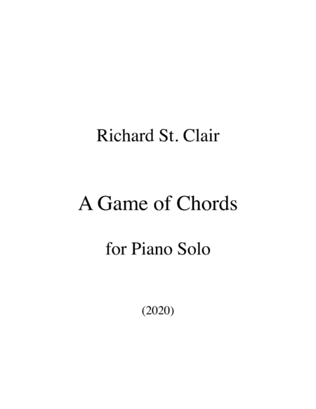 A Game of Chords, for Piano Solo (2020)