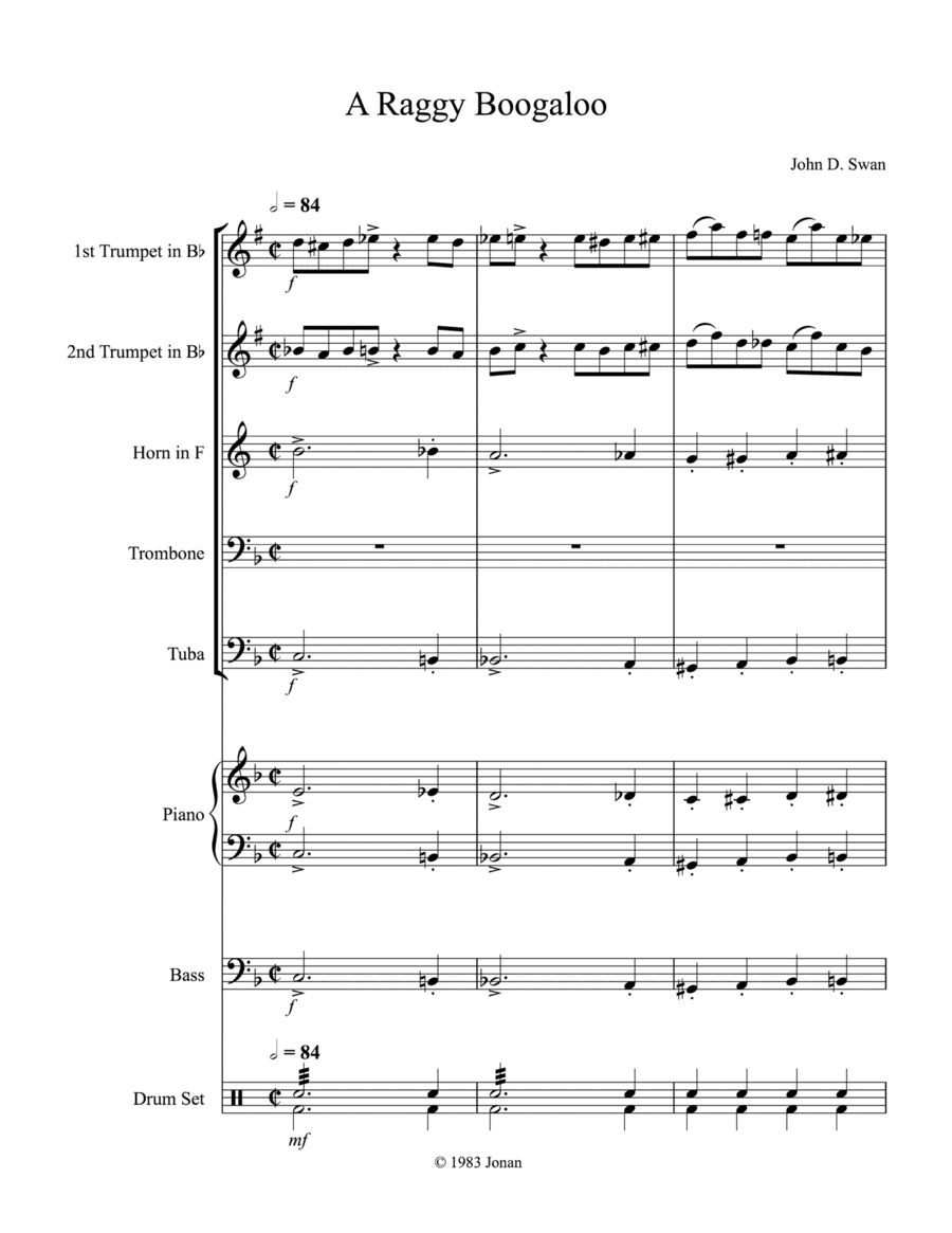 A Raggy Boogaloo for Brass and Rhythm