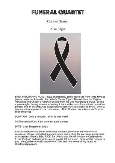 FUNERAL QUARTET for clarinets