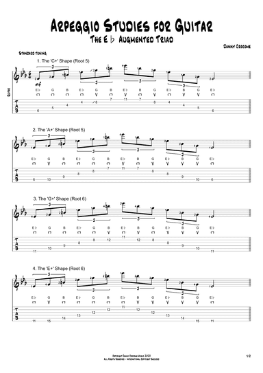 Arpeggio Studies for Guitar - The Eb Augmented Triad