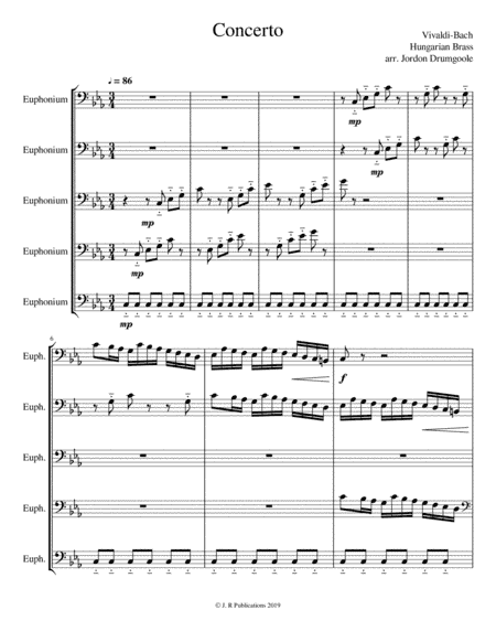 Vivaldi Bach Concerto (Based on the Hungarian Brass Quintet Transcription) (arr. J.R Publications)