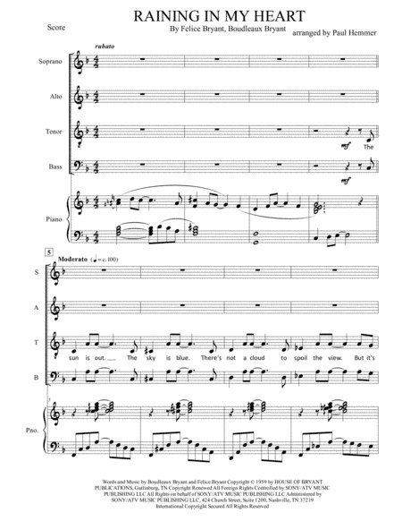 Raining In My Heart (arr. Paul Hemmer)