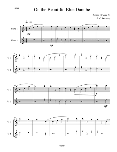 The Blue Danube (Flute Duet) (arr. B. C. Dockery)