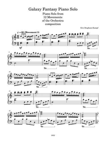 Galaxy Fantasy Piano Solo