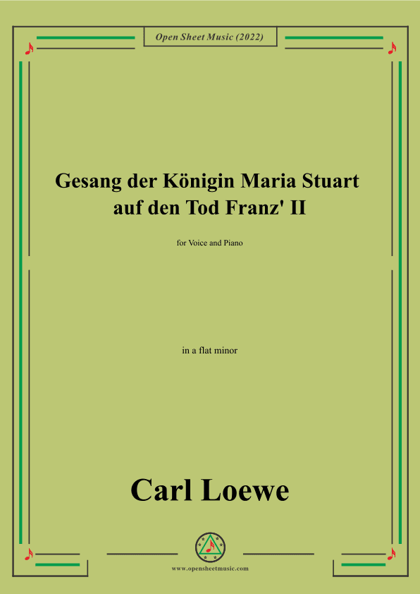 Loewe-Gesang der Konigin Maria Stuart auf den Tod Franz II,in a flat minor (arr. OSM Press)