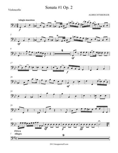 Sonata #1, Op. 2 for String Quartet (arr. theupperstaff.com)