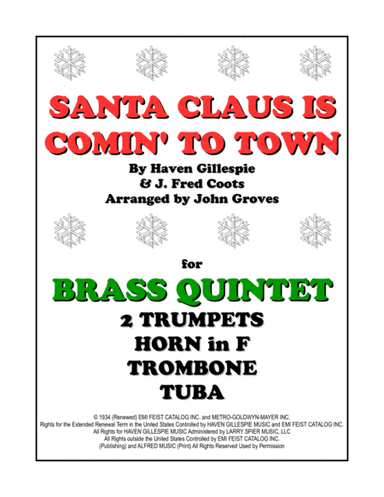 Santa Claus Is Comin' To Town (arr. John Groves)