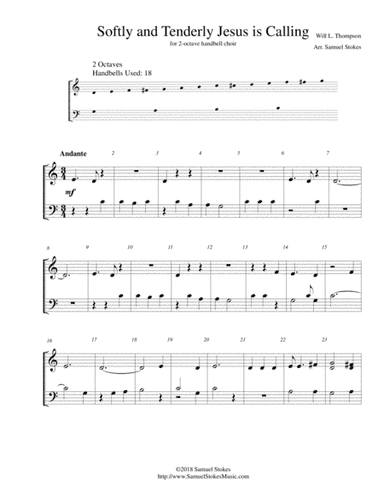 Softly and Tenderly Jesus is Calling - for 2-octave handbell choir (arr. Samuel Stokes)