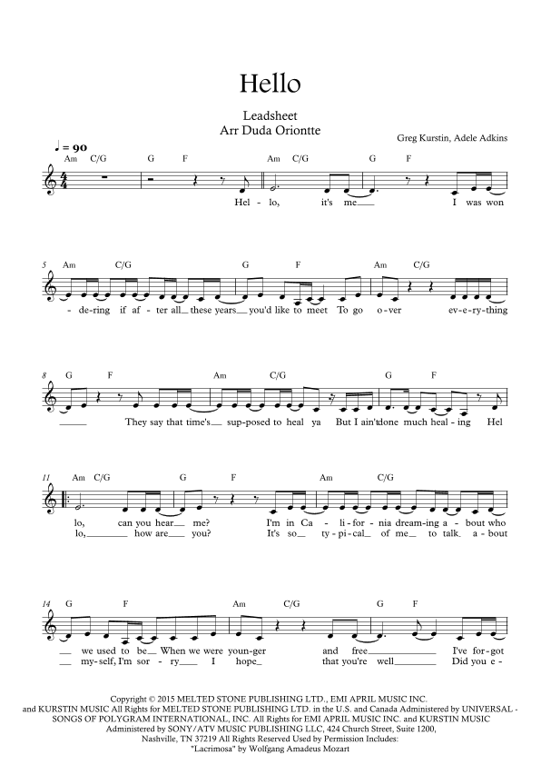Hello (arr. Duda Oriontte)