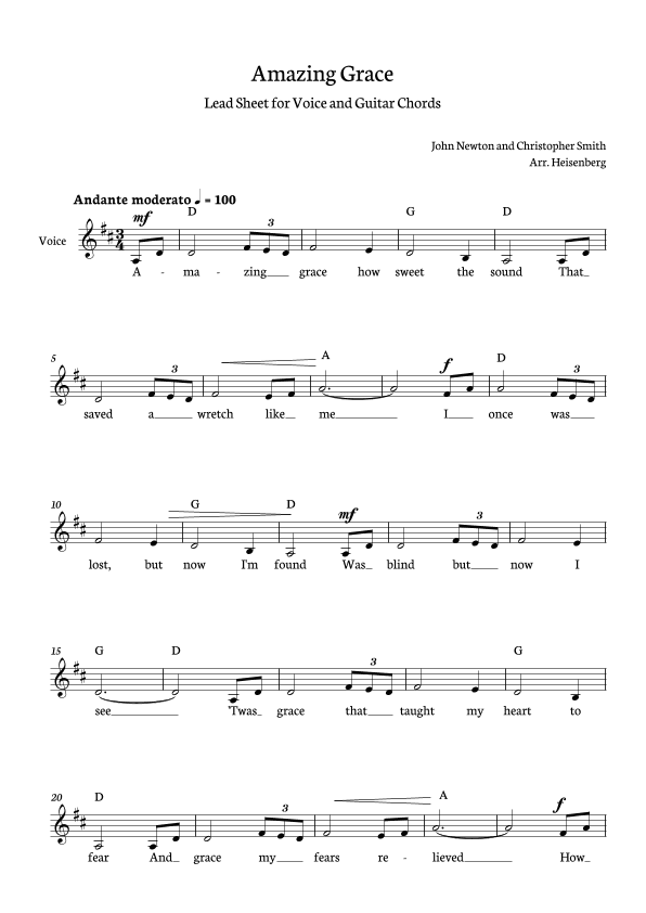 Amazing Grace (arr. Heisenberg)