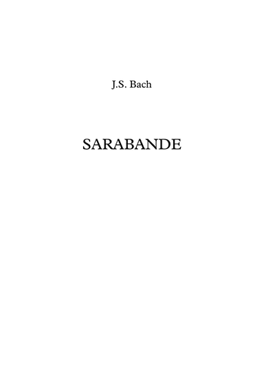 Sarabande - J.S. Bach (arr. Jope)