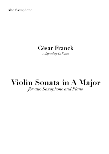 Violin Sonata in A Major (arr. Danilo Russo)