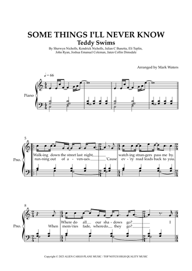 Some Things I'll Never Know (arr. Mark Waters)