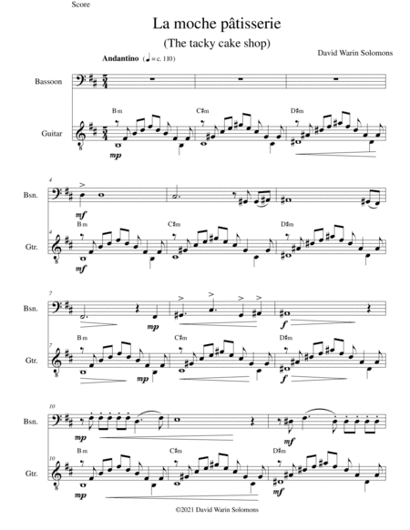 La moche pâtisserie (The tacky cake shop) for bassoon and guitar