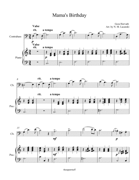 Mama's Birthday (arr. Nick Lacanski)