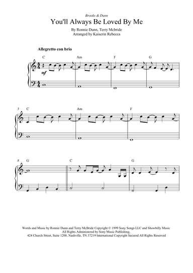You'll Always Be Loved By Me (arr. Kaiserin Rebecca)
