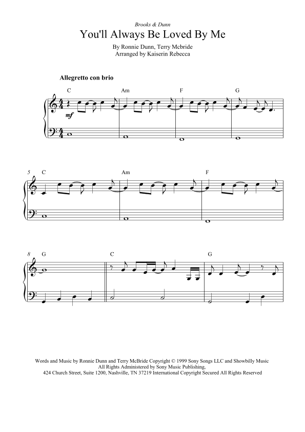 You'll Always Be Loved By Me (arr. Kaiserin Rebecca)