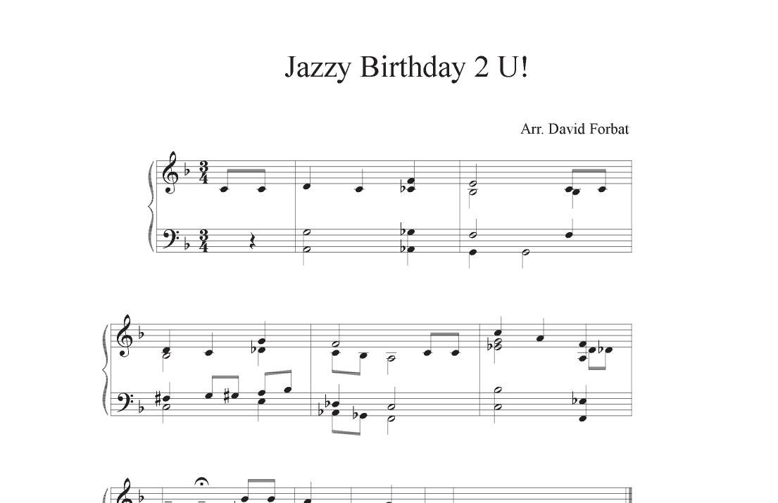 Jazzy Birthday 2 U! (arr. David Forbat)