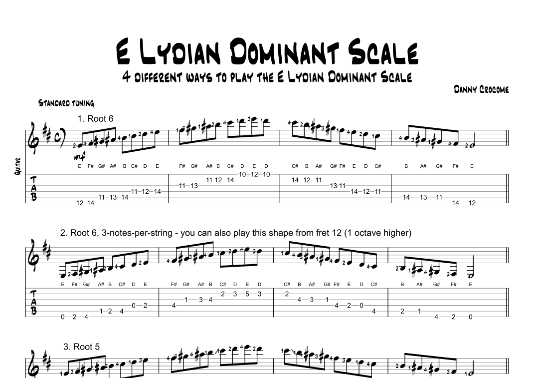 E Lydian Dominant Scale (4 Ways to Play)