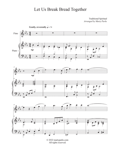 Let Us Break Bread Together (Flute-Piano) (arr. Marty Parks)