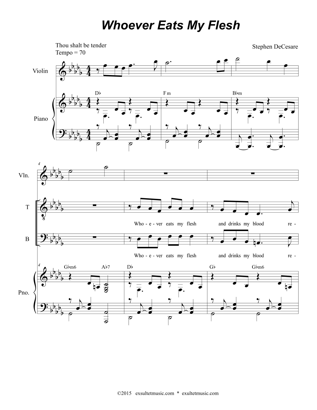 Whoever Eats My Flesh (Solo with SATB)