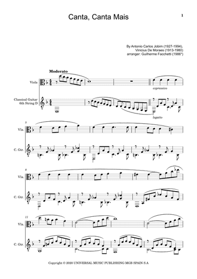Canta, Canta Mais (arr. Guilherme Facchetti)