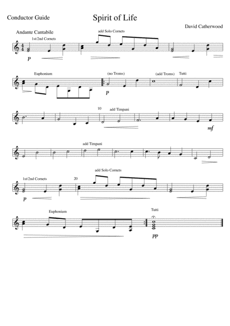 Spirit of Life  - A Hymn Tune Prelude for Brass Band by David Catherwood