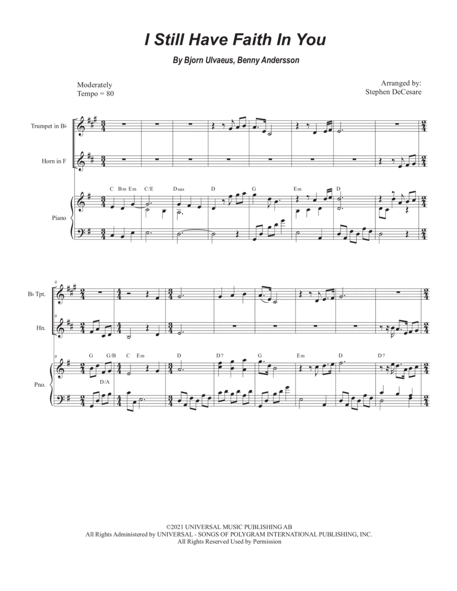 I Still Have Faith In You (arr. Stephen DeCesare)