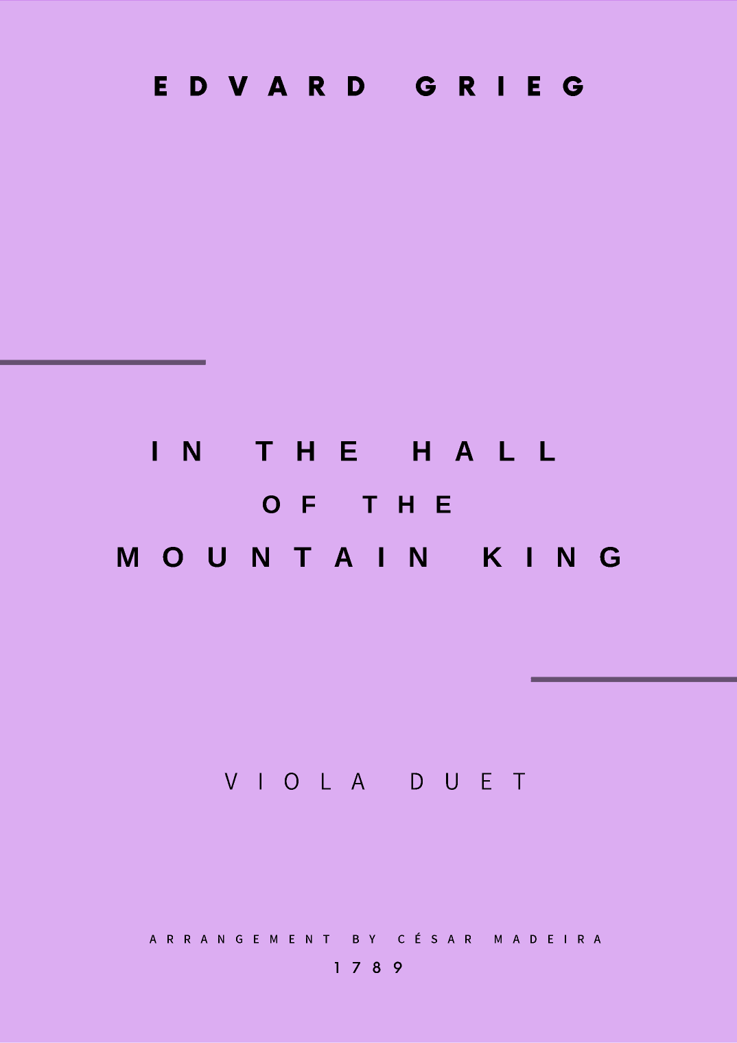 In The Hall Of The Mountain King - Viola Duet (Full Score and Parts) (arr. César Madeira)